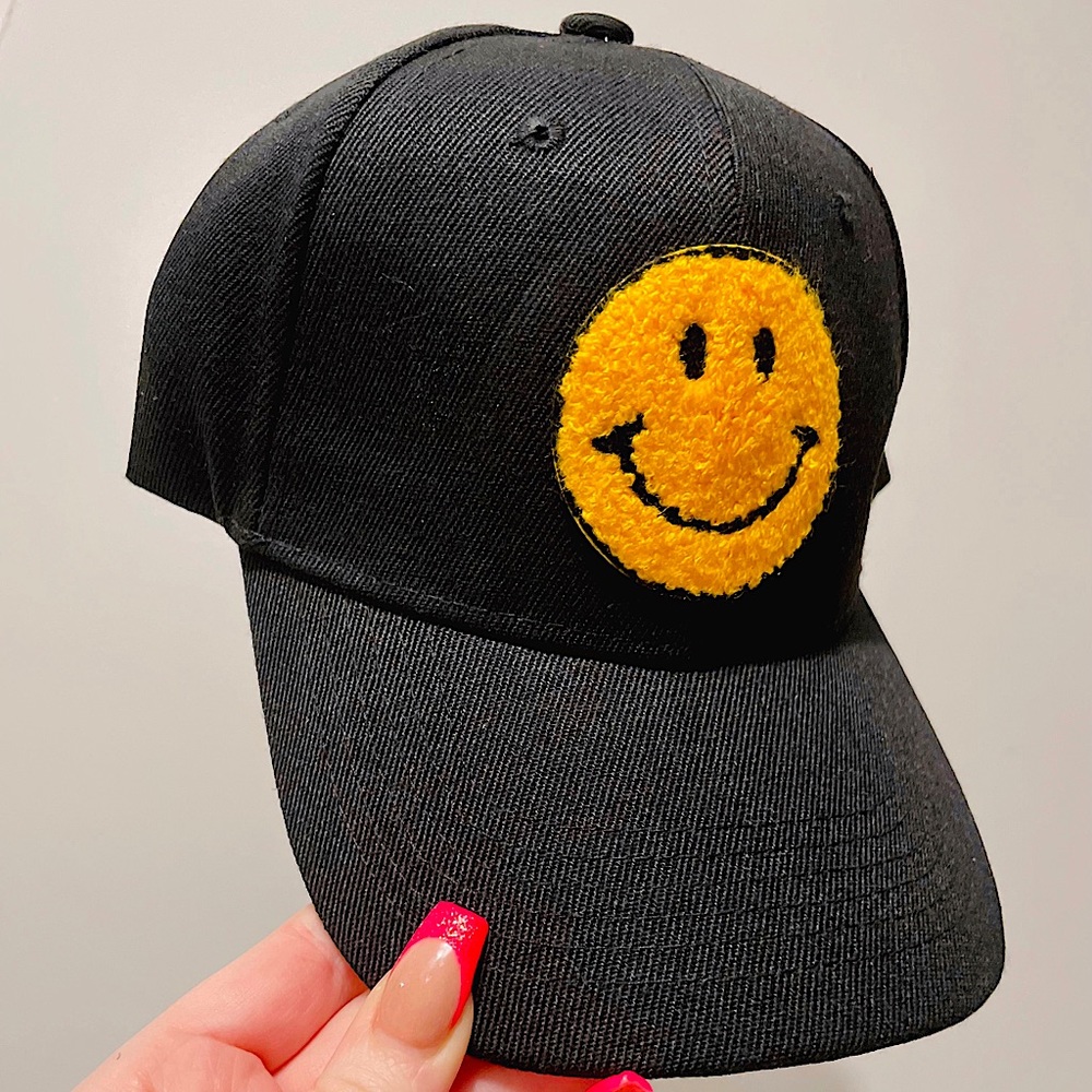 Womens trucker hat smiley face sherpa baseball cap cute trendy hat